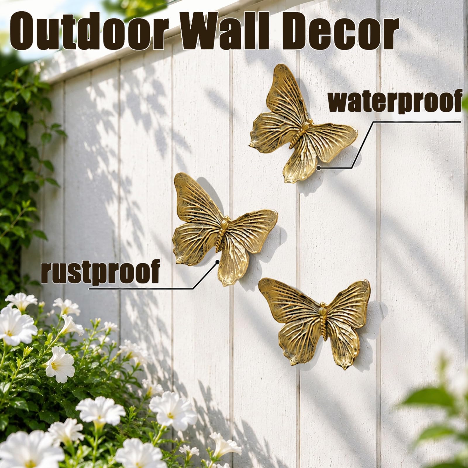 GUSFREUD 3D Butterfly Wall Decor Set – Resin Wall Decor for Living Room, Bedroom — product photo