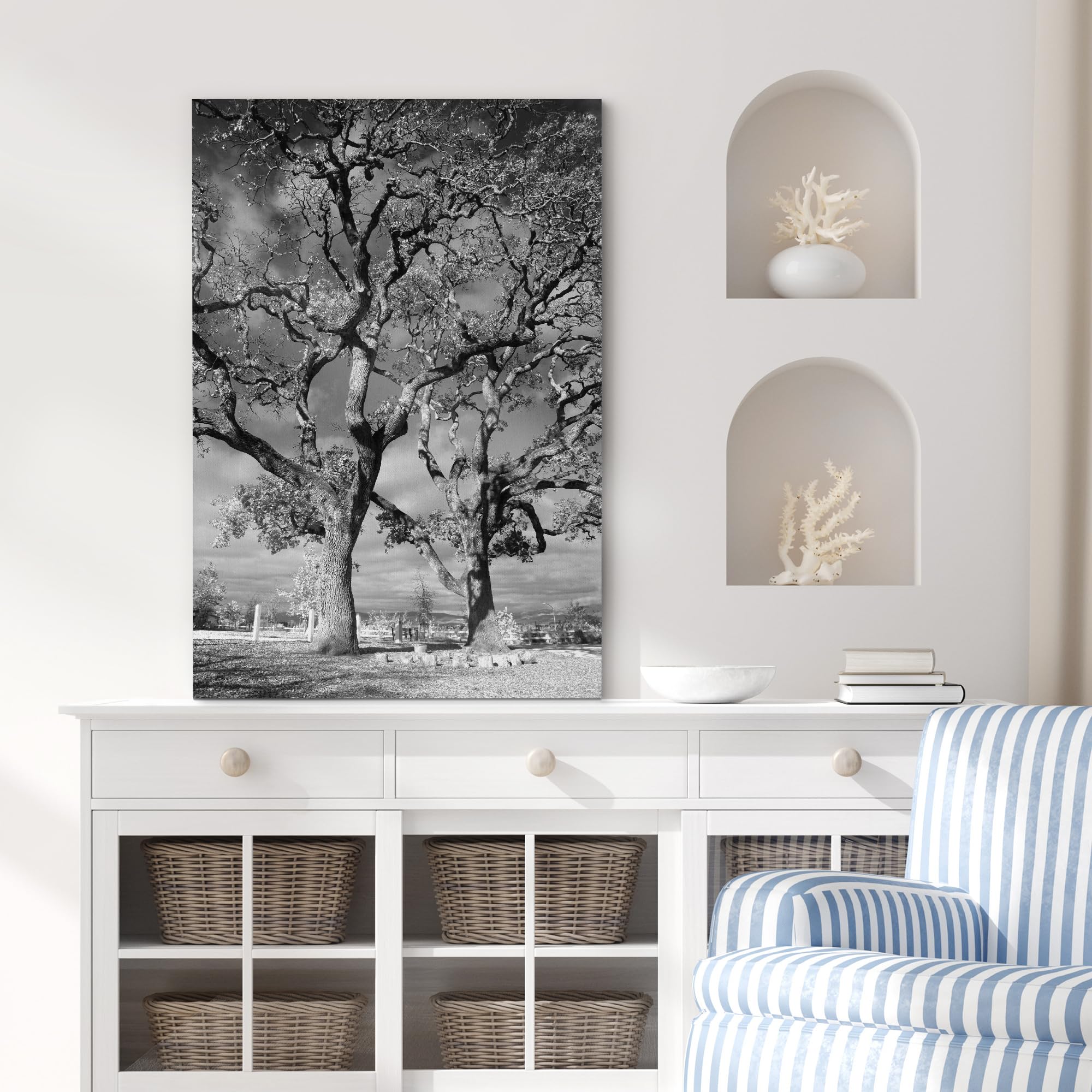 Amazon.com: SIGNFORD Canvas Print Wall Art Film Grain Oak Trees