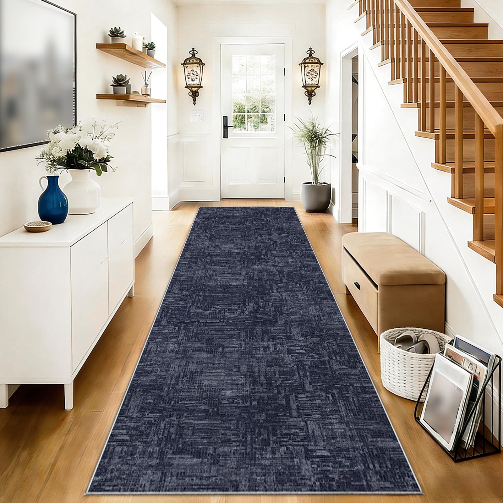 Tapis de passage couloir lavable 120x520 cm antidérapant pour l'entrée