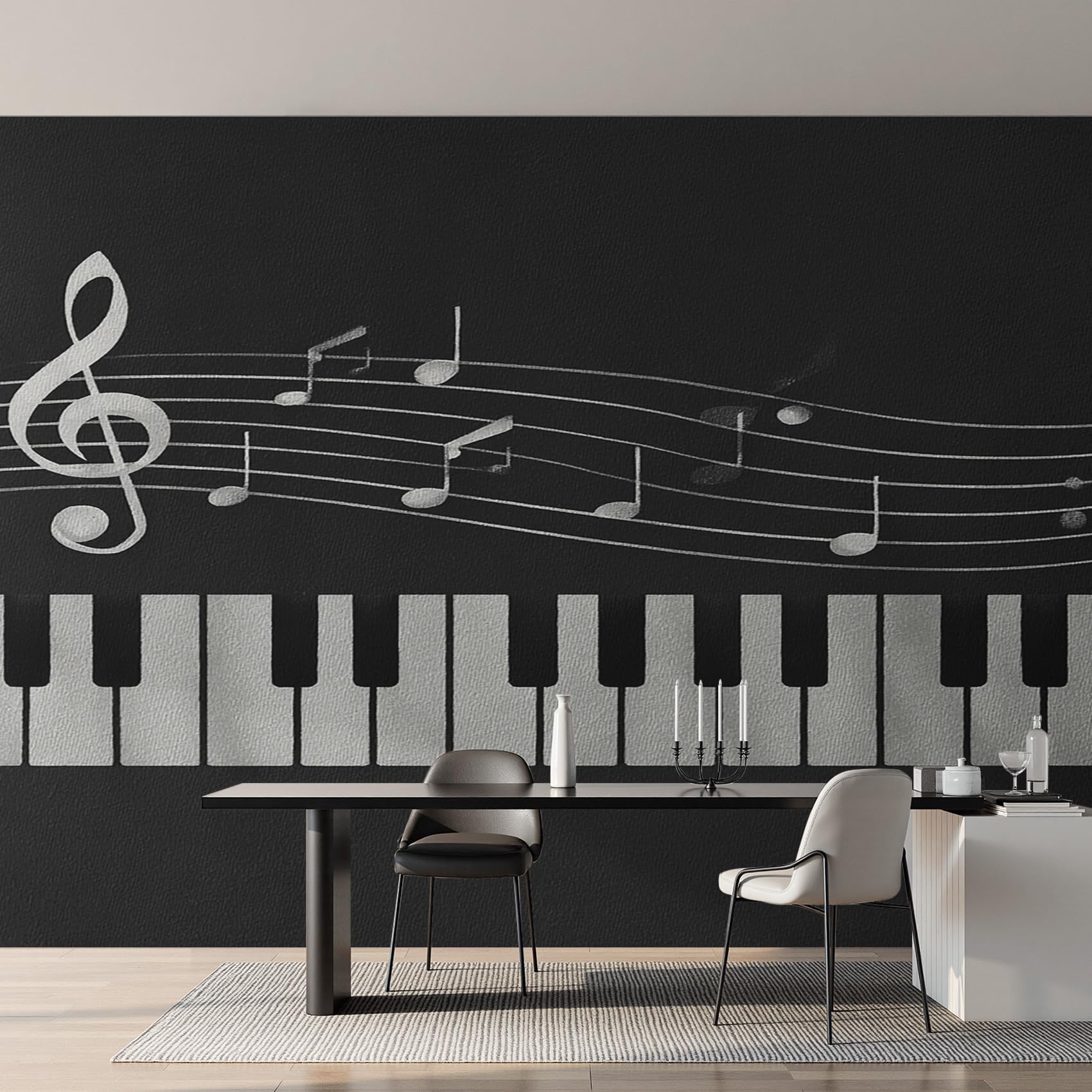 Papier peint panoramique musique pour habiller un mur vide de studio ou salon