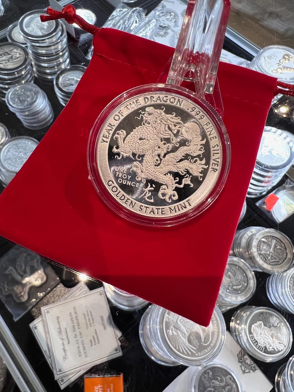 2024 Year of the Dragon Chinese Calander 1 oz fine art silver