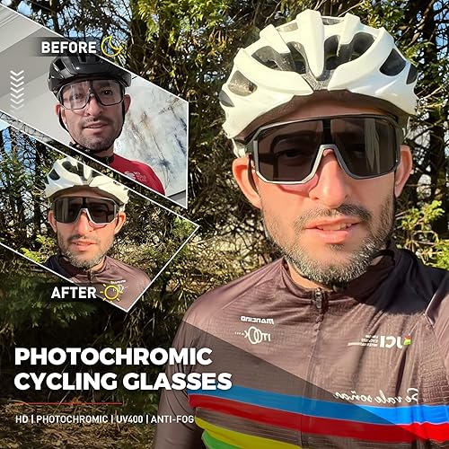 Miniatura 2 de KAPVOE Photochromic Cycling Glasses for Men Women Mountain Bike Sunglasses Anti-fog Sunglasses for Outdoor