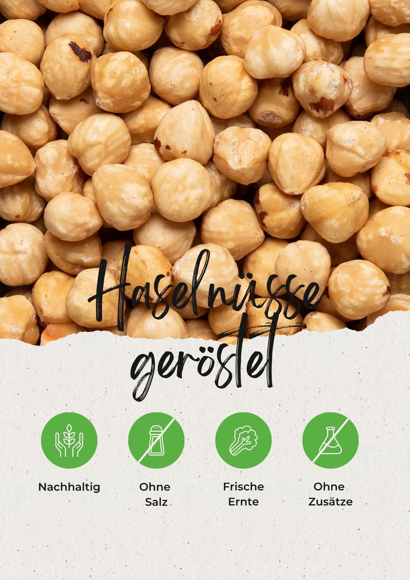 Vitalesia Haselnüsse geröstet 1kg | ganze Haselnüsse ohne Haut | blanchiert & schonend geröstet | Premium Qualität aus der Türkei | ungesalzen & ohne Zusätze | vegan
