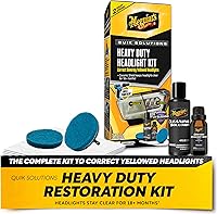 Meguiar's Heavy Duty Headlight Restoration Kit with Drill Pads, Ceramic Protection - 18+ Months Clarity