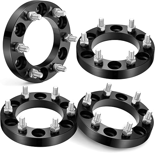 EVIL ENERGY 6x5.5 Wheel Spacers 1 inch Compatible with Tacoma 2016-2023, 6x139.7 mm 6 Lugs 108 mm Hub Bore M12x1.5 Studs Black, Not Hubcentric