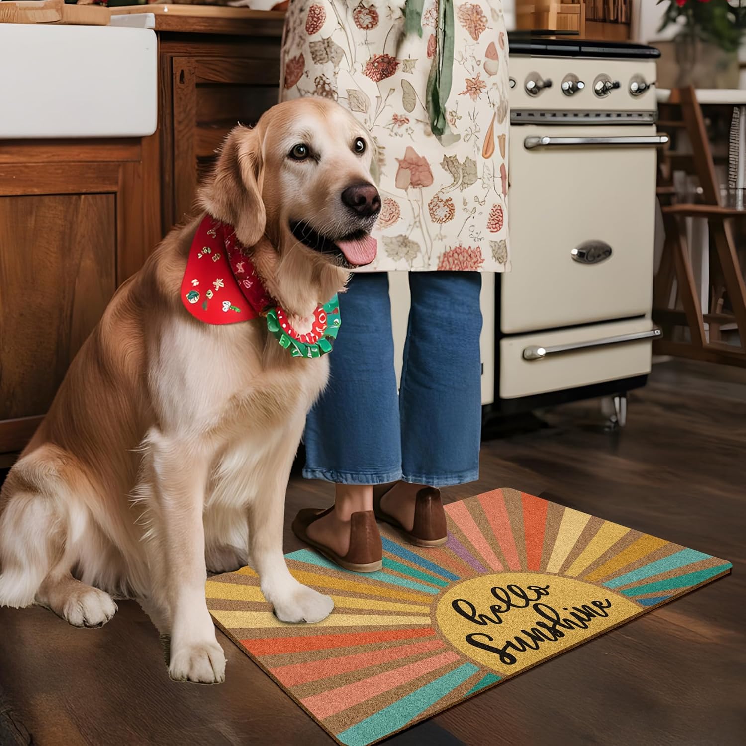 Boho Sunshine Door Mat, Spring Doormats, Classroom Welcome Mat, Summer Hello Sunshine Welcome Front Door Mat Indoor Outdoor Entrance, Boho Artificial Coir Doormat Rugs for Patio 30x17in