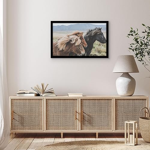 Vista 157 de Americanflat - Marco para póster de 71 x 74 cm con plexiglás pulido, portarretratos negro de madera industrializada, Epic Collection, marco ancho