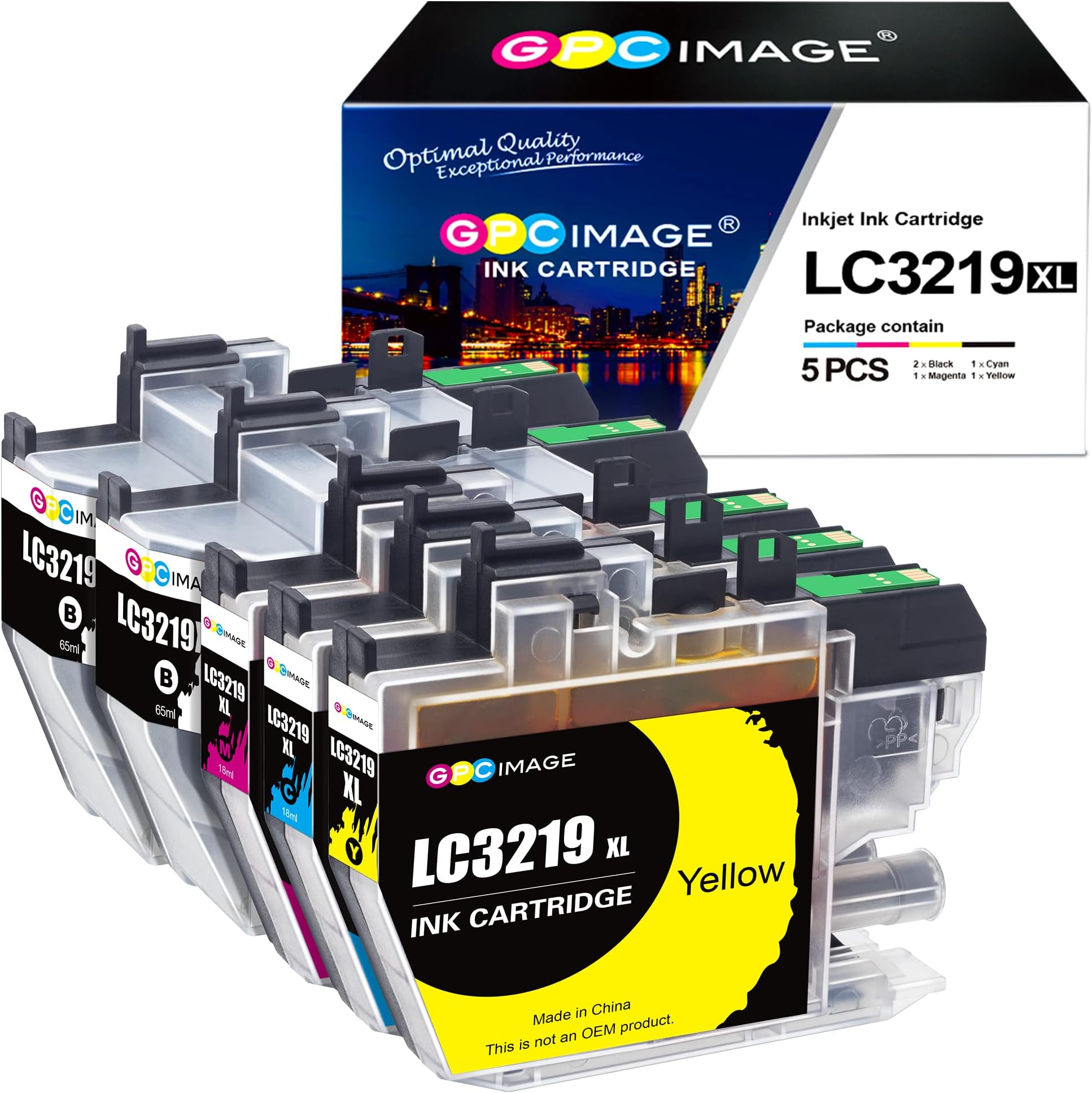 GPC ImageMultipack Ink Cartridges Replacement for Brother LC3219 3219XL Compatible with MFC-J6530DW J5330DW J5335DW J5730DW J6930DW J5930DW J6935DW (Black Cyan Magenta Yellow, 5-Pack)