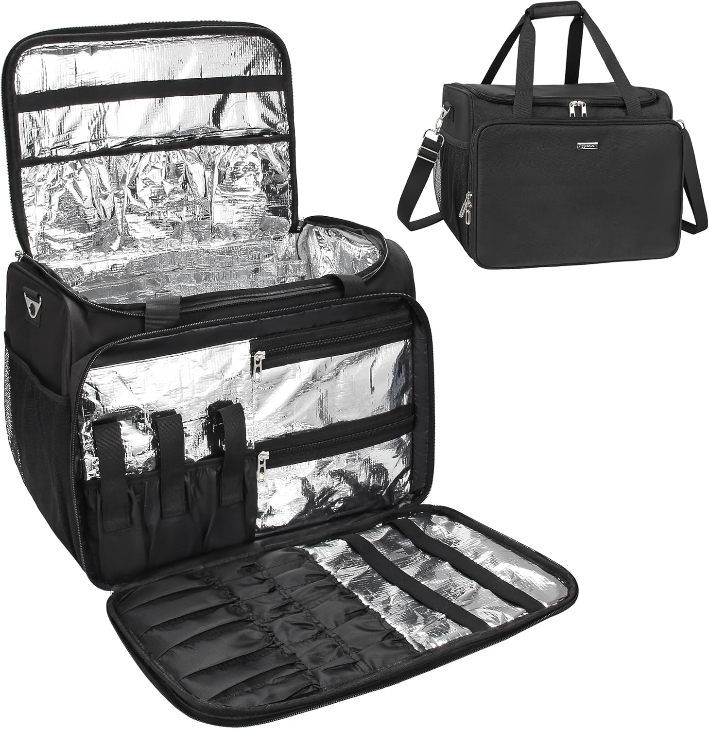 Professional Hairdressing Bag,Hairstylist Travel Bag,Cosmetics Beauty Hairdresser Bag with Shoulder Strap,Hair Makeup Salon Organizer Bag for Barber Insulation Material