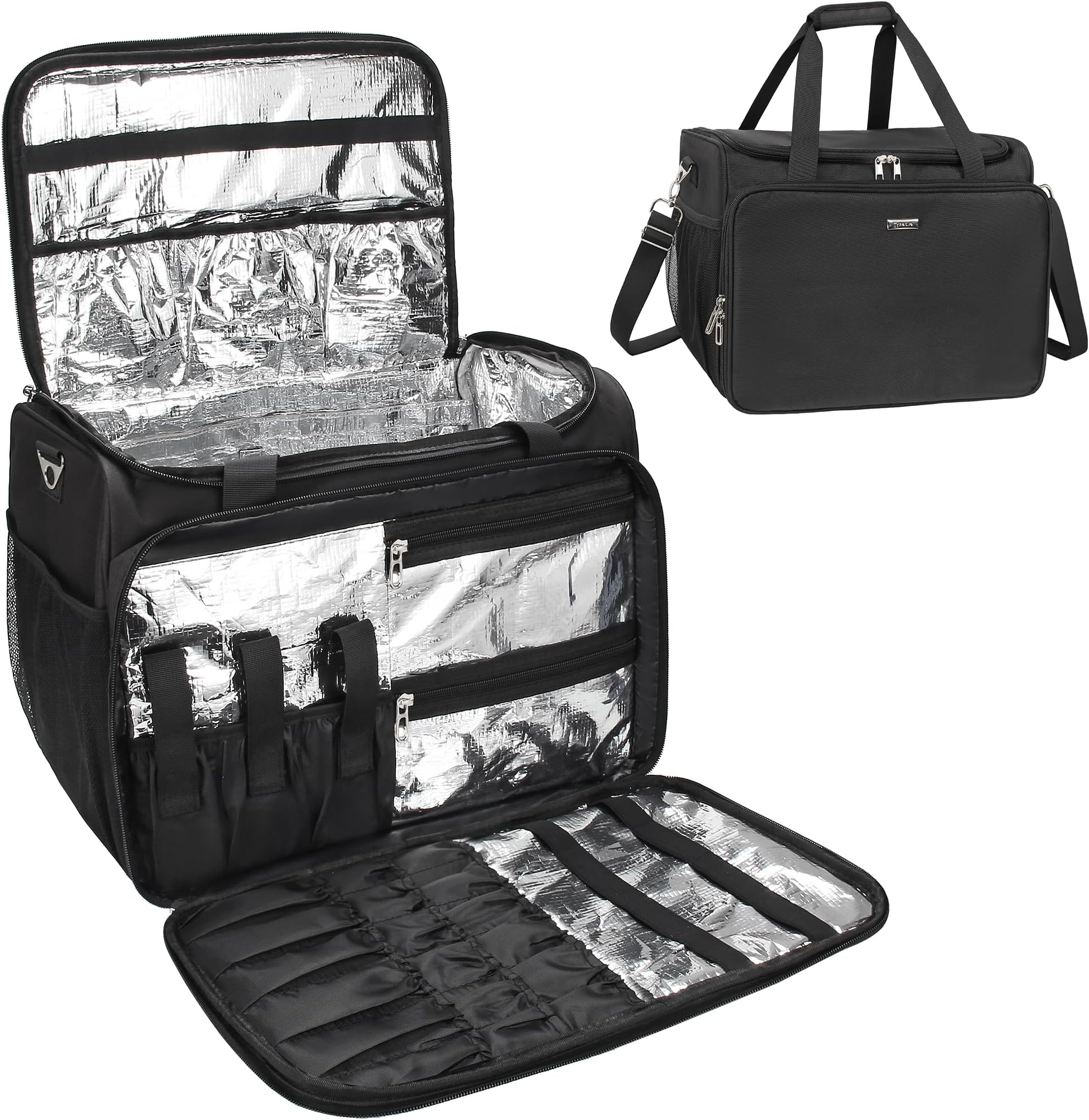 Professional Hairdressing Bag,Hairstylist Travel Bag,Cosmetics Beauty Hairdresser Bag with Shoulder Strap,Hair Makeup Salon Organizer Bag for Barber Insulation Material
