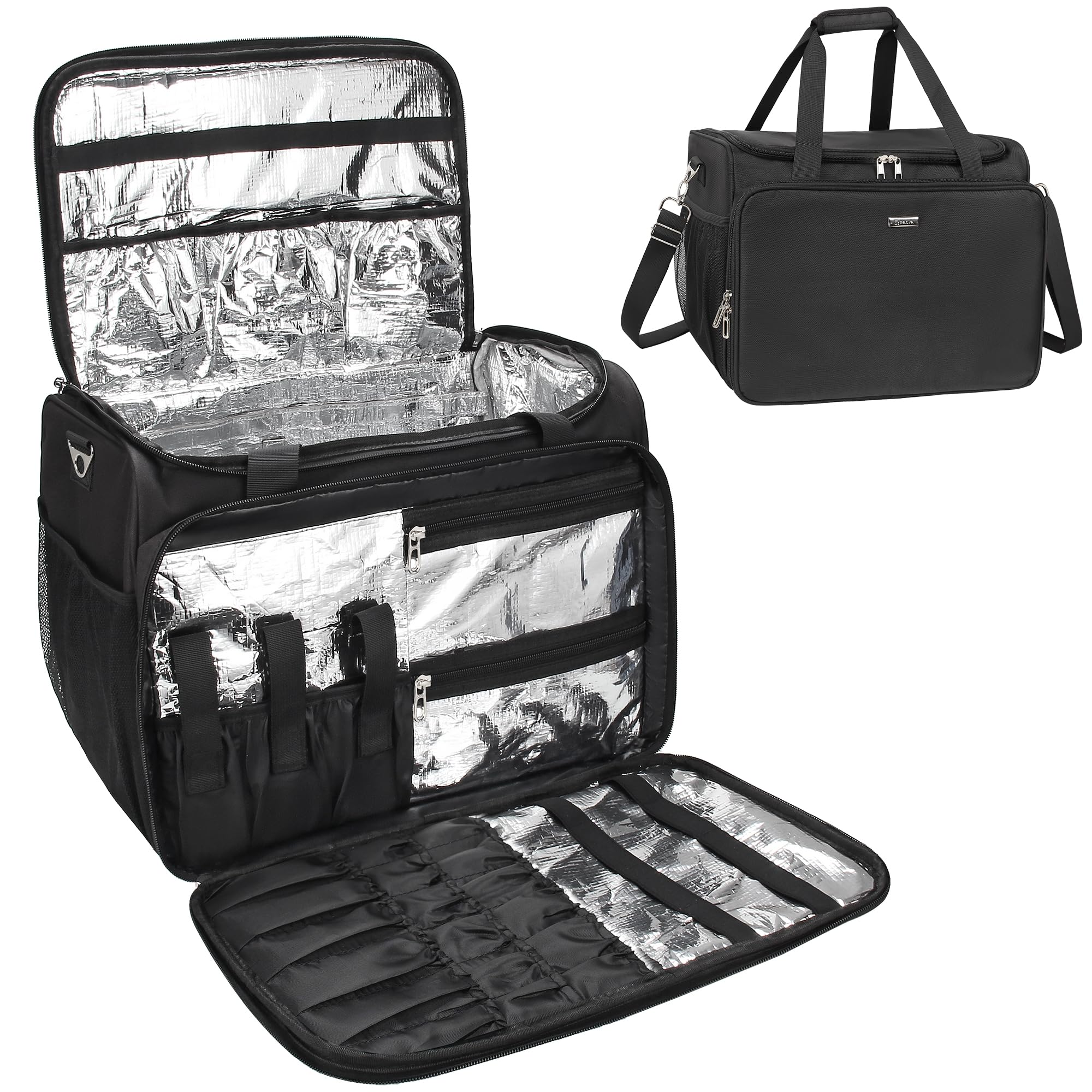 Professional Hairdressing Bag,Hairstylist Travel Bag,Cosmetics Beauty Hairdresser Bag with Shoulder Strap,Hair Makeup Salon Organizer Bag for Barber Insulation Material