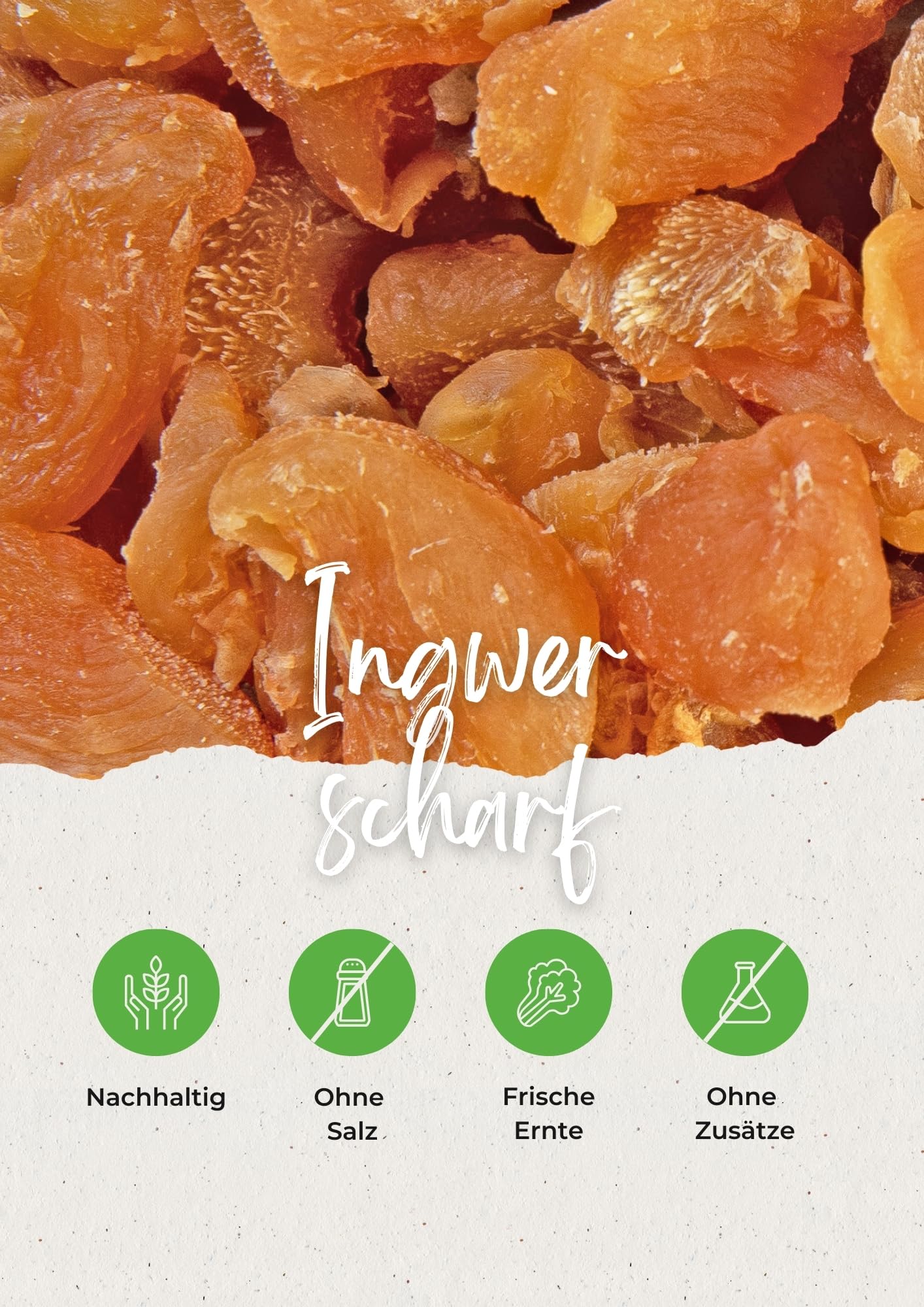 Vitalesia Ingwer getrocknet 1kg | naturbelassen & scharf | aus hochwertigem Anbau in Thailand | ohne Zusätze | vegan