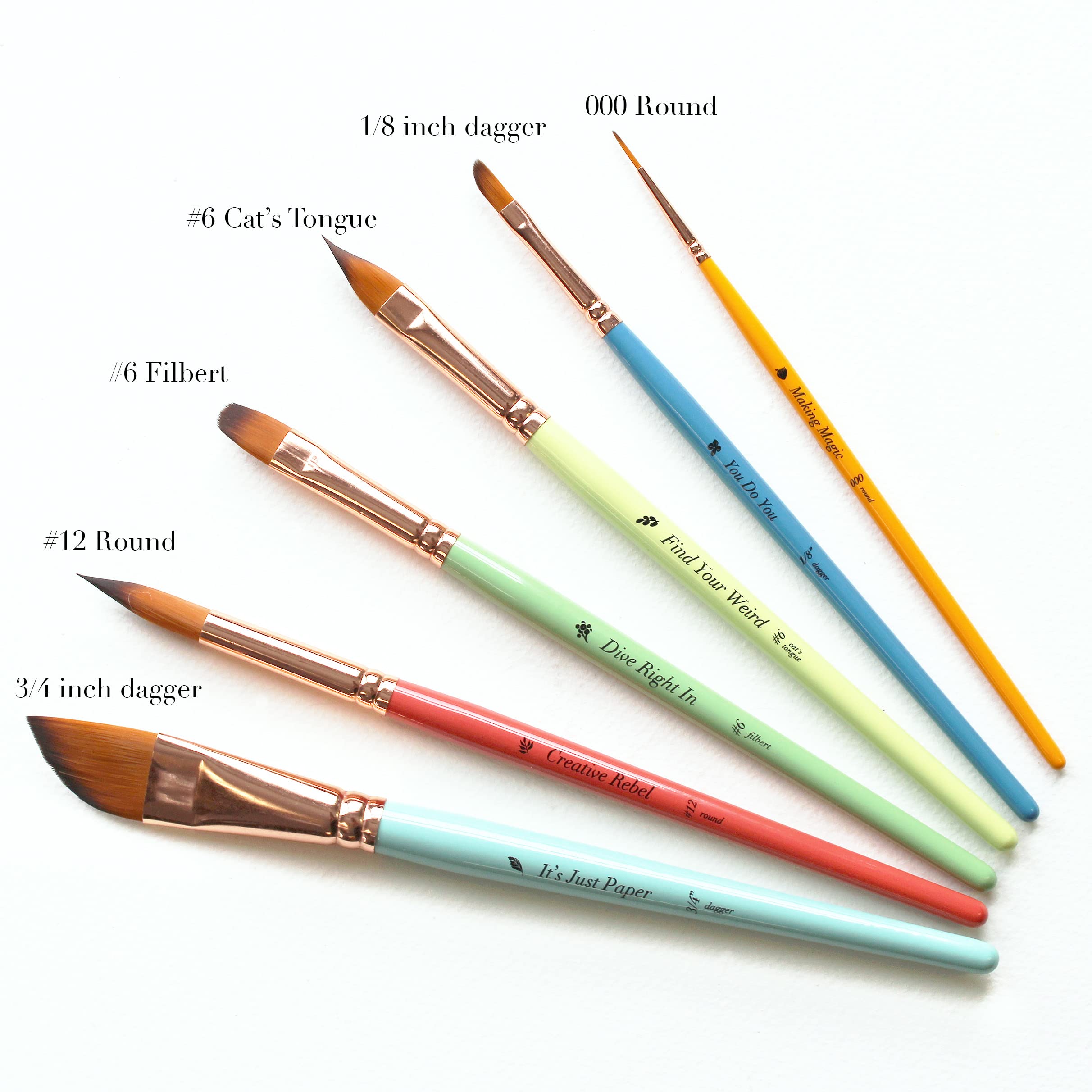 Reise-Aquarell-Pinsel-Set, 6-teiliges Beutel-Set für Anfänger und Profis, verschiedene Pinsel mit Aquarell-Details und Dolchpinseln