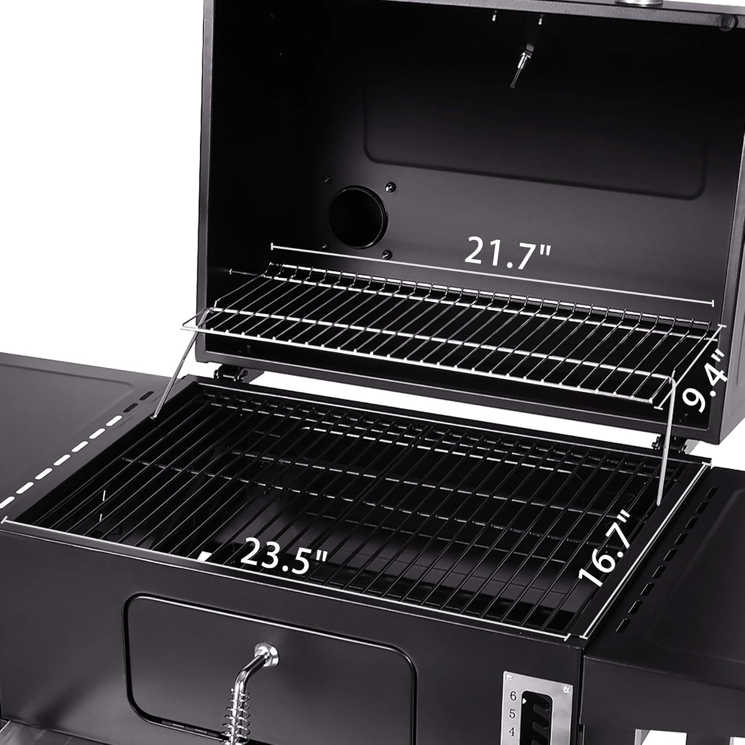 Royal Gourmet CD1824AX 24-Inch Charcoal Grill Outdoor BBQ Smoker Picnic Camping Patio Backyard Cooking, Black