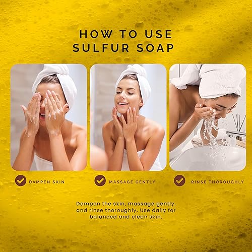 Miniatura 3 de Pili Natural Barras de jabón de azufre (paquete de 3) Jabón de azufre - Fórmula de limpieza profunda y control de aceite para todo tipo de piel -