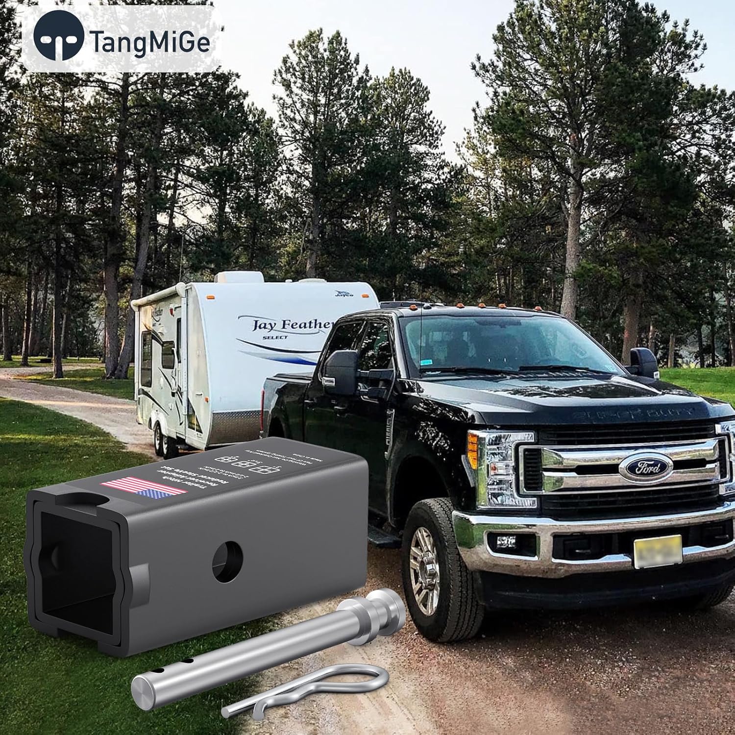 TangMiGe Trailer Hitch Receiver Extender Adapter Reducer Sleeve Set, 3 to 2-1/2 or 2 Inch, 2-1/2 to 2 Inch, 3" 2.5" 2" Receiver Hitches Towing Accessories, with Pin and Clip