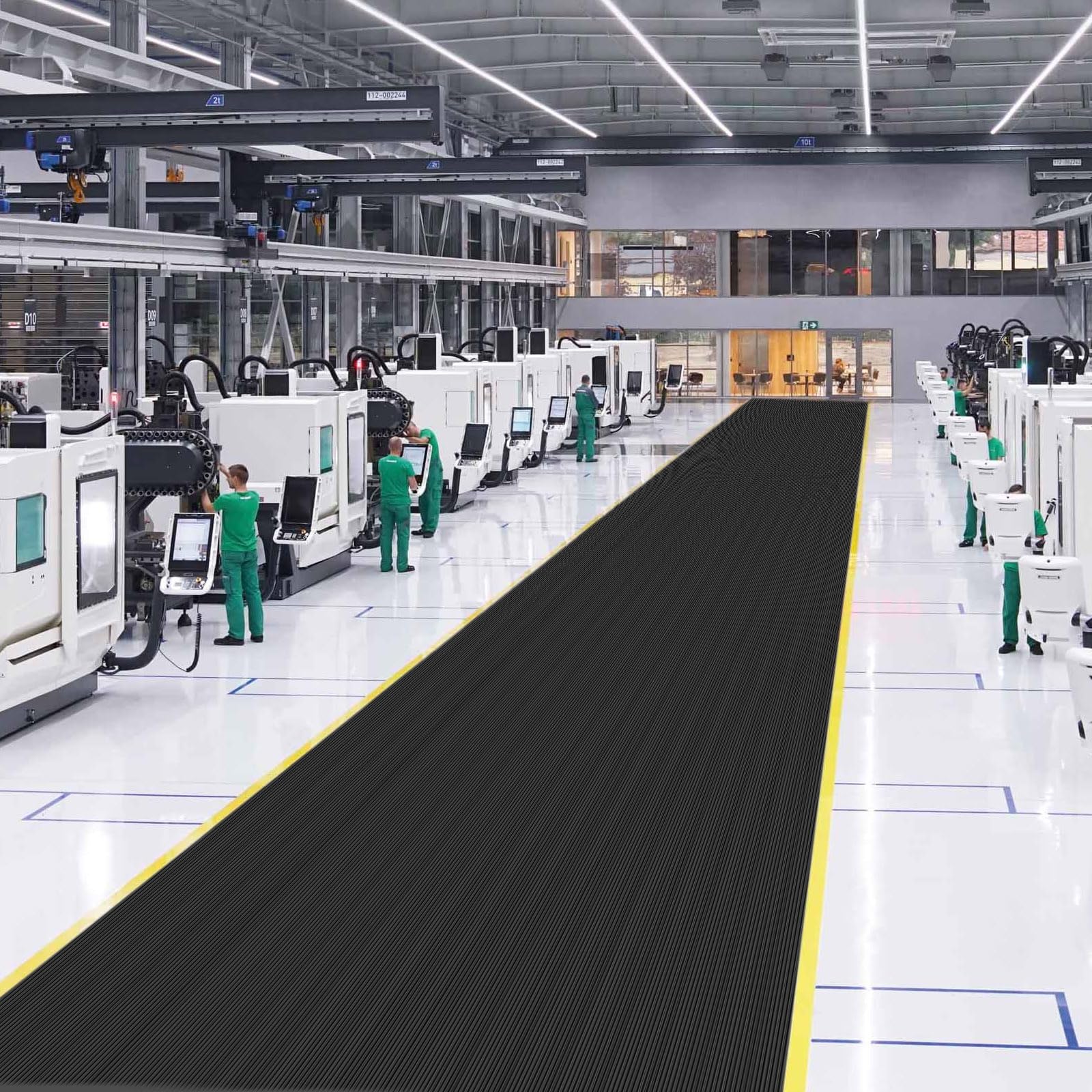 Rubber Floor Mat Heavy Duty Composite Rib Corrugated Rubber Flooring Rolls 4ft x 10ft x 3 mm, Garage Mat Non-Slip Rubber Protector Mat for Garage Warehouse Workshop Basement