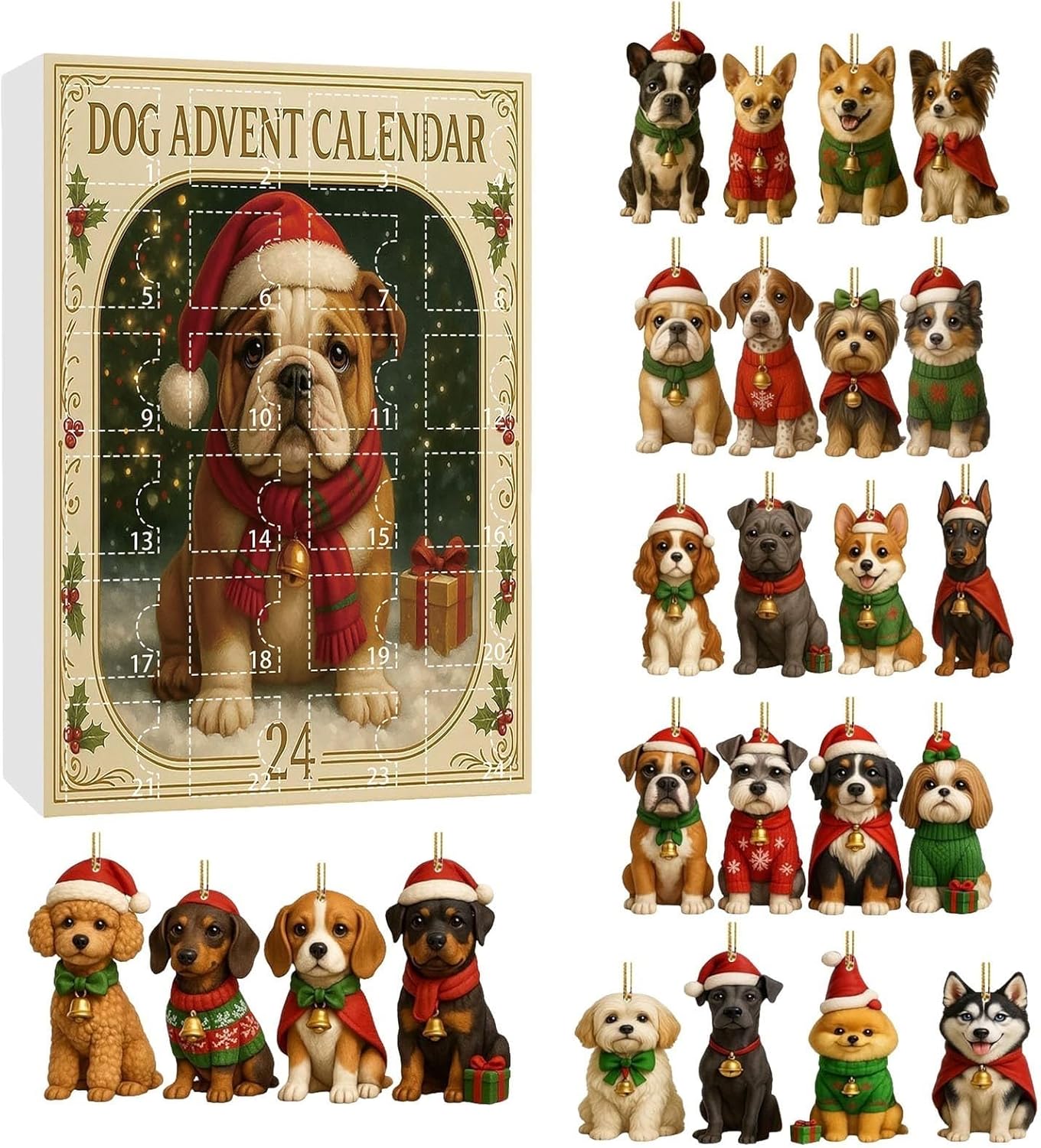 Calendrier Des Avants. Cartes De Fête De Noël Pour Compte à Rebours Illustration De Vecteur