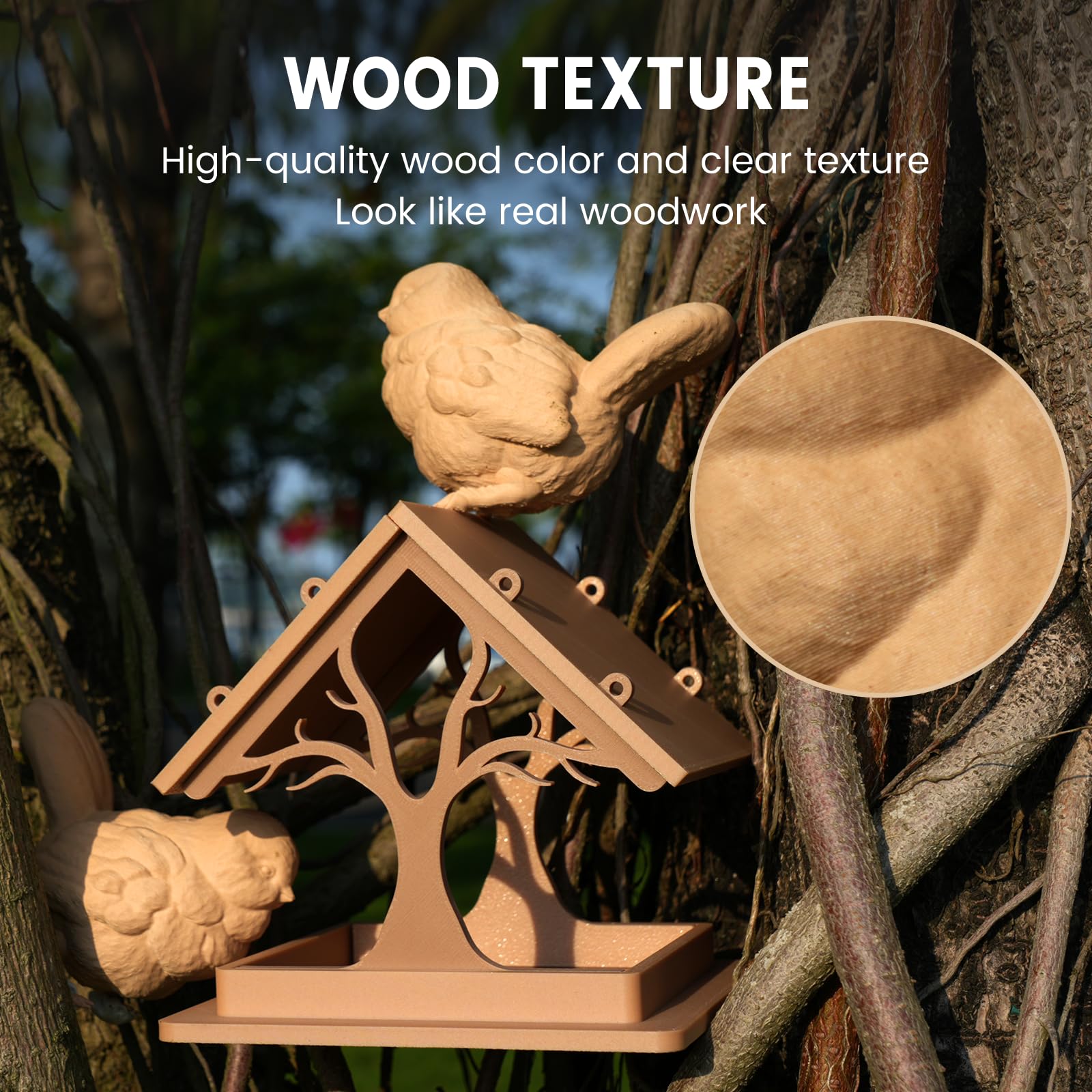 TECBEARS Filamento PLA 1.75 mm Legno 1KG, Filamento Stampante 3d Wood PLA Aggiungere il 15% di polvere di legno vero, Effetto Simil-legno, Precisione Dimensionale +/- 0.03 mm, Bobina da 1000g