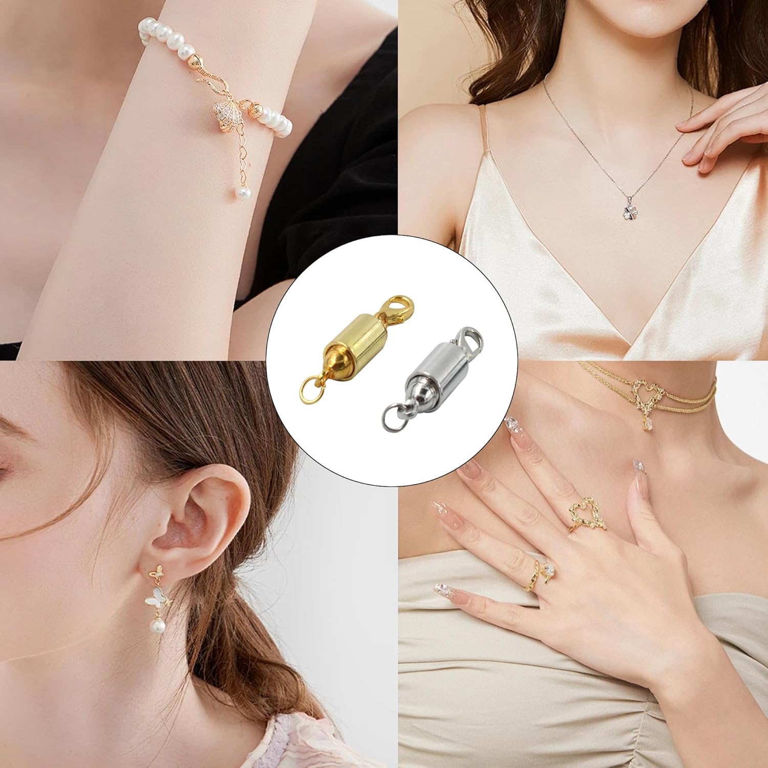 pson 10PCS Gold/Silver Jewelry Clasps and Closures, Screw-in System Lobster Clasp for Jewelry Necklace Bracelet - Image 5