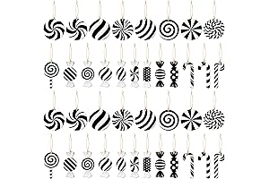 41 Pcs Black and White Lollipop Ornaments Enhance Christmas Cheer