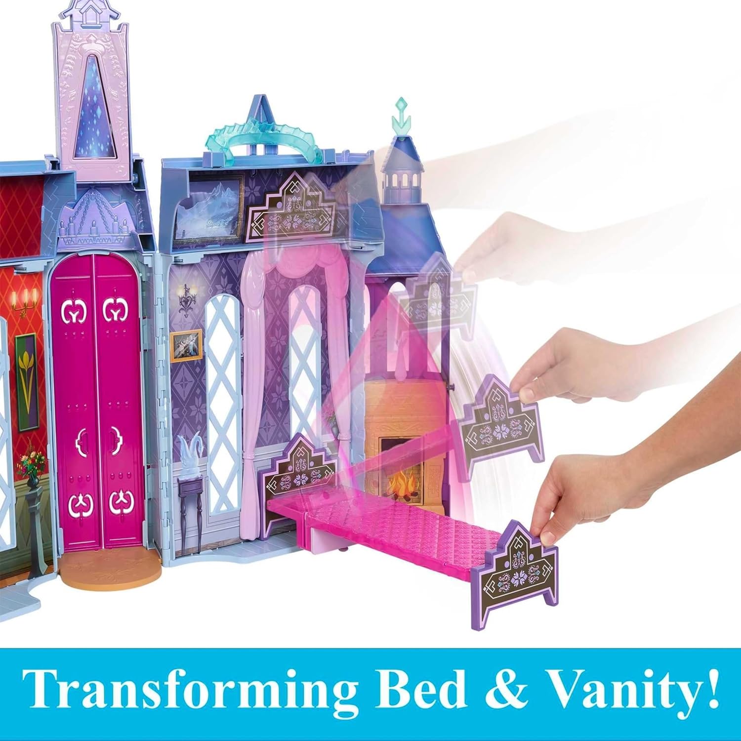 Mattel Disney Frozen Arendelle Doll-House Castle (2+ ft) with Elsa Fashion Doll, 4 Play Areas, and 15 Furniture and Accessory Pieces from Disney’s Frozen 2