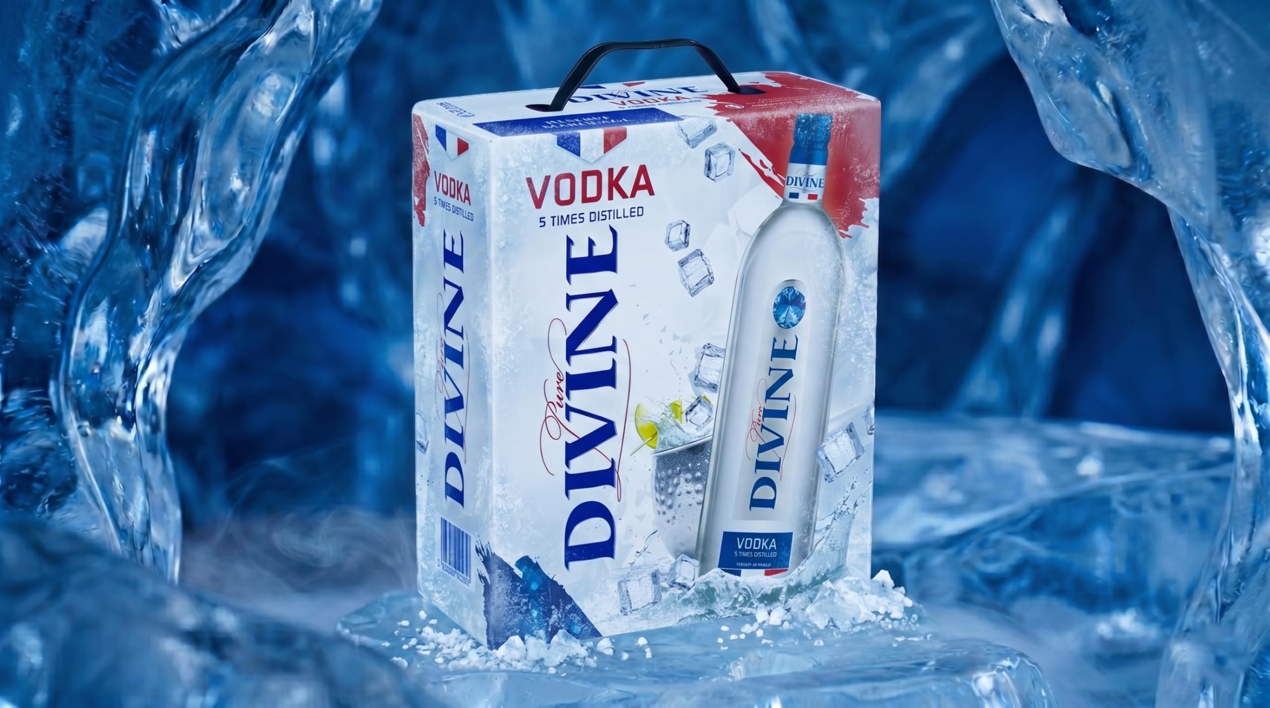Pure Divine Französischer Vodka 37.5% Vol 3 Liter Bag in Box