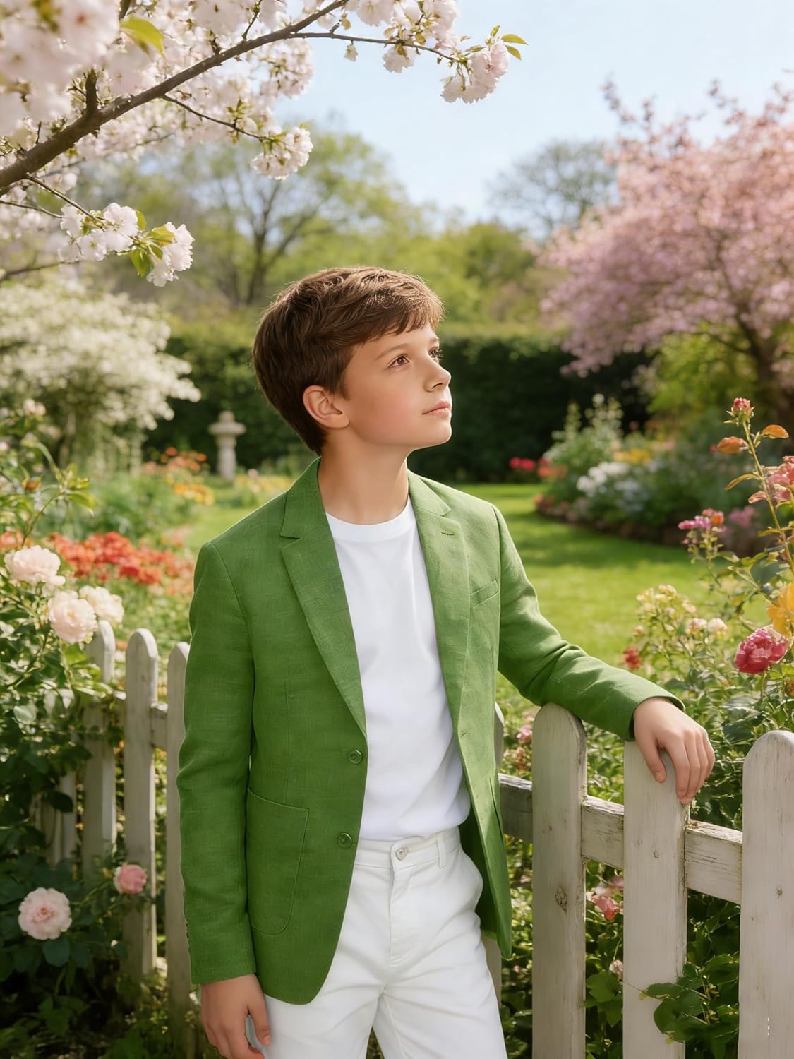 Boys Linen Blazer Lightweight Summer Kids Blazers for Boys Teens Causal Sport Coat Boy Solid Wedding Jacket