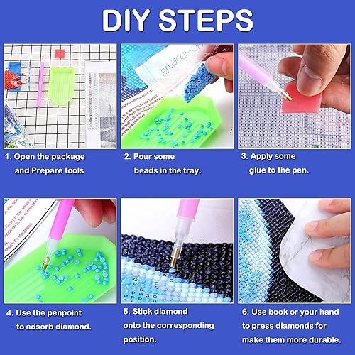Miniatura 7 de TLLVOBS Kits de pintura de diamantes, kits de arte de pintura de diamantes 5D para adultos principiantes, kit de manualidades de bordado de