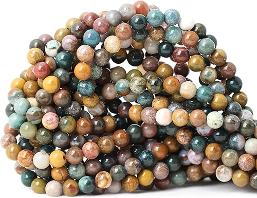 Miniatura 1 de Cuentas redondas sueltas de ágata marina natural de 6mm (1564 pulgadas), materiales para joyas y manualidades, 60 cuentas en 1 cuerda de 15 pulgadas