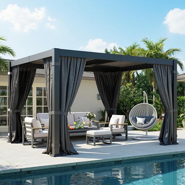 10x12 Louvered Pergola with Adjustable Roof