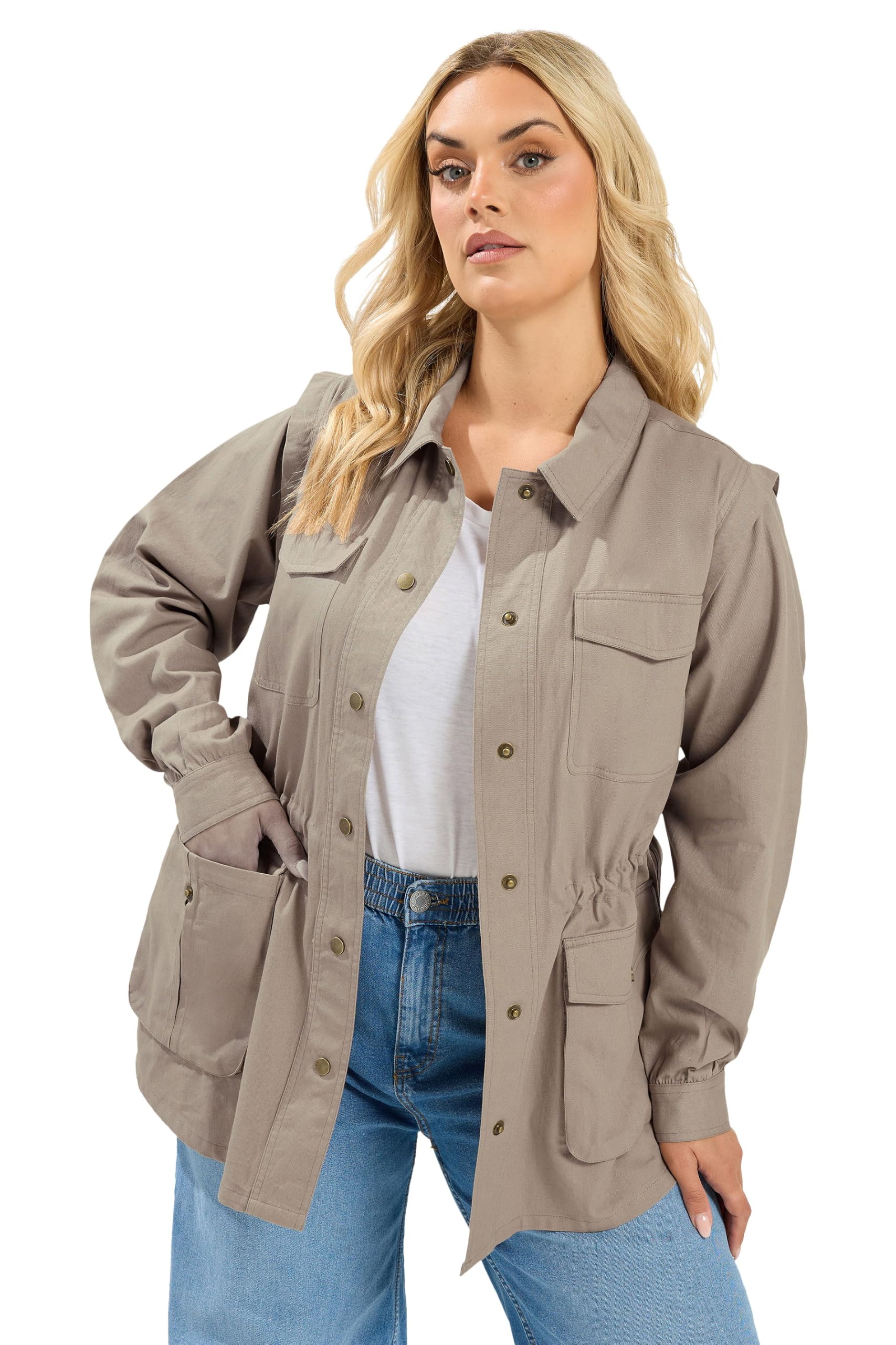 Yours Women's Light Brown Curve Natural Brown Carpenter Jacket - Plus Size Curve