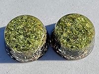 Vista 4 de Peridot Single Crystal Small Tower Buster Orgone Generator Energy Accumulator PERFECT GIFTING TOOL!!!! Orgonite Many Beautiful Ingredients!