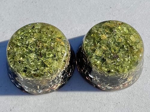 Miniatura 4 de Peridot Single Crystal Small Tower Buster Orgone Generator Energy Accumulator PERFECT GIFTING TOOL!!!! Orgonite Many Beautiful Ingredients!