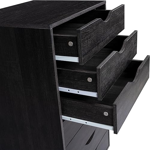 Miniatura 42 de Naomi Home Cómoda de 5 cajones para dormitorio, alta y elegante, con ruedas y estantes de almacenamiento, pequeña para guardarropa, para maquillaje,