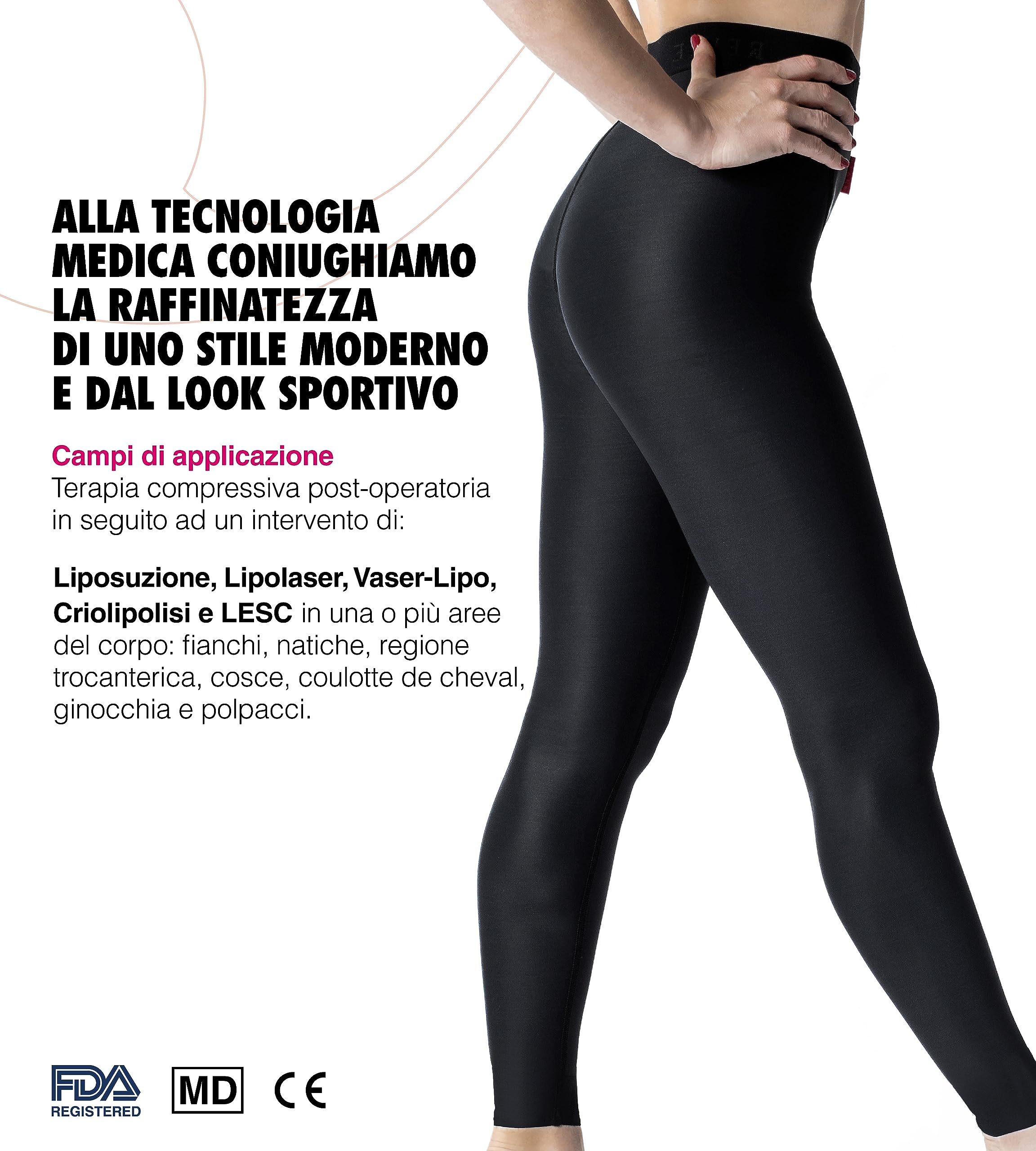 REVÉE Guaina Post-Liposuzione Lunga (Fianchi/Caviglie) - Guaina Contenitiva per Terapia Compressiva Post-operatoria - Liposuzione Fianchi, Natiche, Cosce, Ginocchia, Polpacci - Modellante Donna