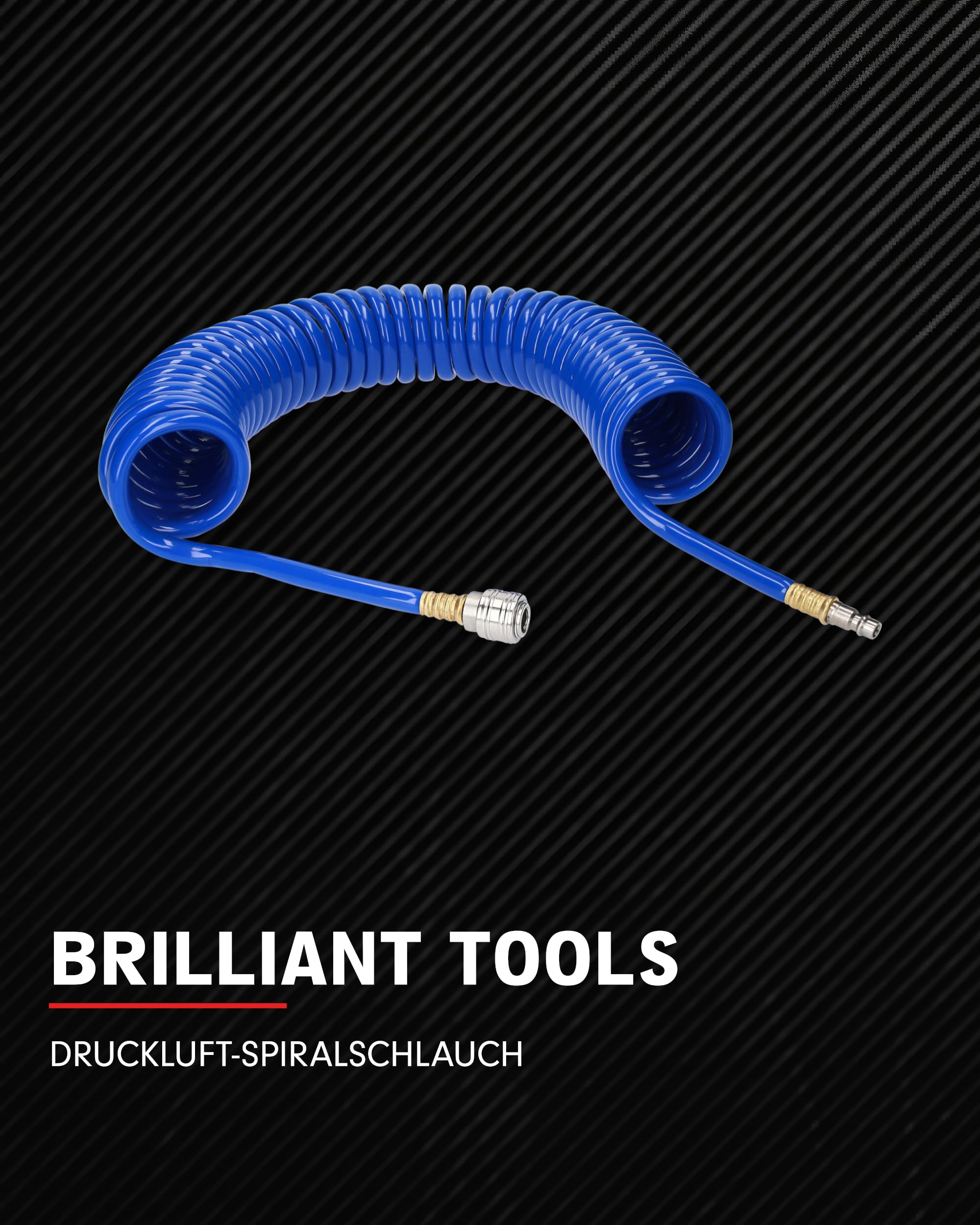 BRILLIANT TOOLS BT160035 Wąż spiralny do sprężonego powietrza Ø 10 mm, 10 metrów [Powered by KS TOOLS]