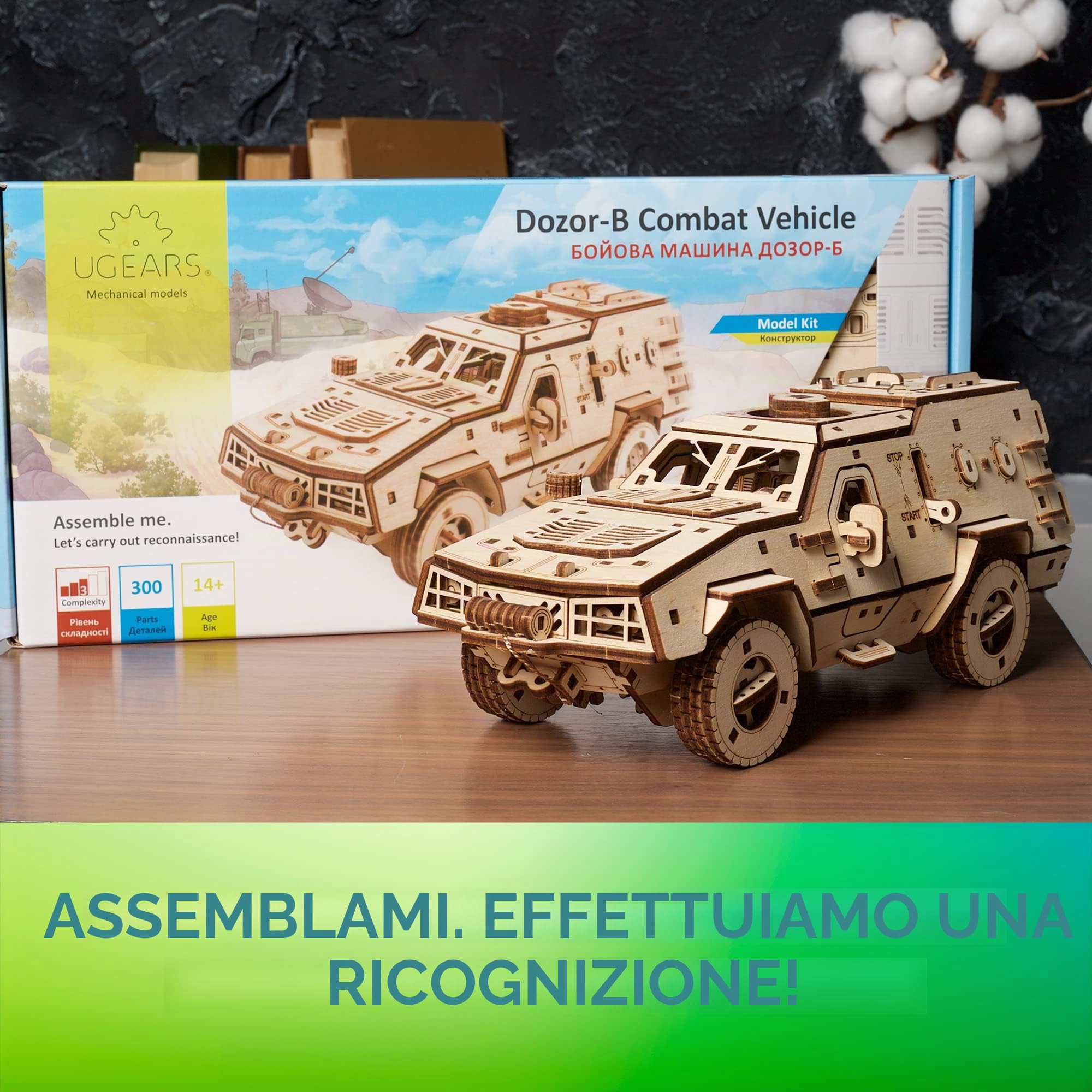 Ugears Dozor-B Modellismo Auto da Costruire Adulti - Puzzle 3d Legno Modellini Auto da Costruire - Costruzioni Legno Adulti Rompicapo Puzzle Kit Fai Da Te per Potenziare La Creatività