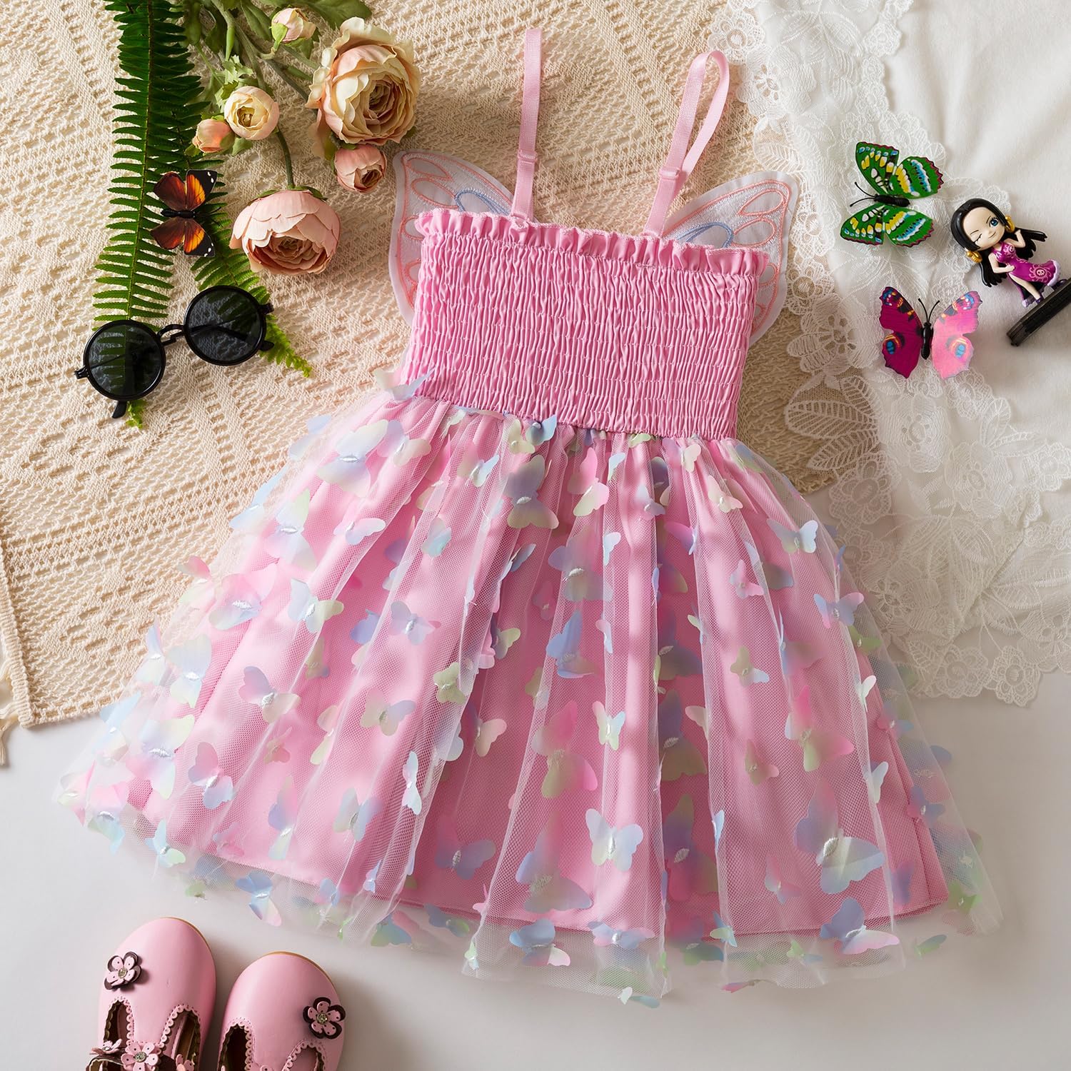 NNJXD Flower Girl Embroidery Dress Little Princess Tie Bowknot Summer Casual Dresses - Image 3