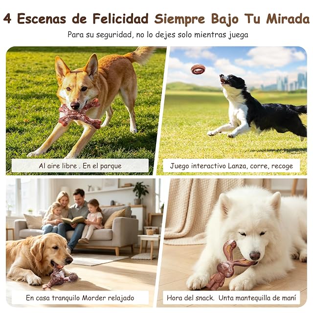 Foto 7 de 7 de Newthinking Juguete Perro Indestructible, 5 Piezas Sabor a Res, Marron