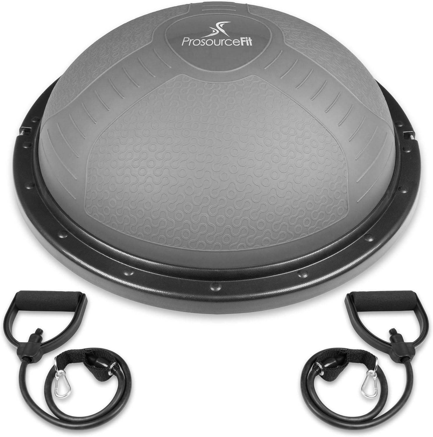 ProsourceFit Equilibrio Entrenador Estabilidad Ejercicio Media Bola con Bandas de Resistencia y Bomba para Yoga Aeróbicos en el Hogar Gimnasio