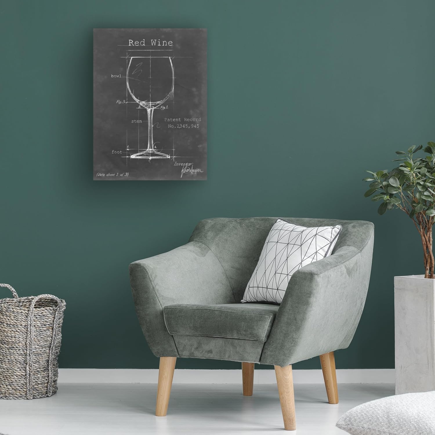 Wrapped Canvas Wall Art - Ethan Harper 'Barware Blueprint Iii' Wall Art for Living Room, Bedroom, or Office Décor - 14x19