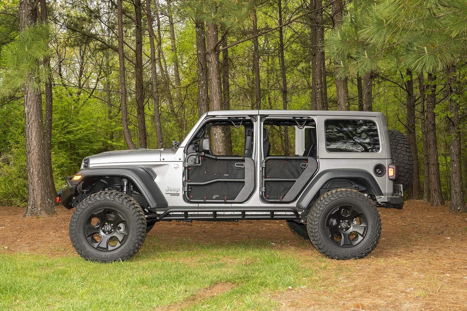 Rugged Ridge 13579.54 Fortis Tube Door Covers, Rear Pair, Black, 18-Current Jeep Wrangler JLU