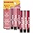Burt\'s Bees Christmas Gifts, Lip Shimmer Nude Collection, Tinted Lip Balm Stick, Moisturizing for Hydration with Natural Glowy Pigmented Finish & Buildable Color, Value Pack, 3 Tubes x 0.09 Oz