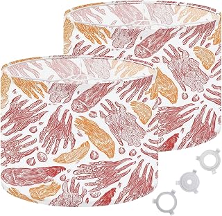 Lamp Shades Set of 2 Chicken feet seamless ingredient for making potion Witch accessory Drum Lampshades for Floor Lamps Table Lamps Large Replacement Linen Lamp Shade Easy Assembly 13"x13"x10"