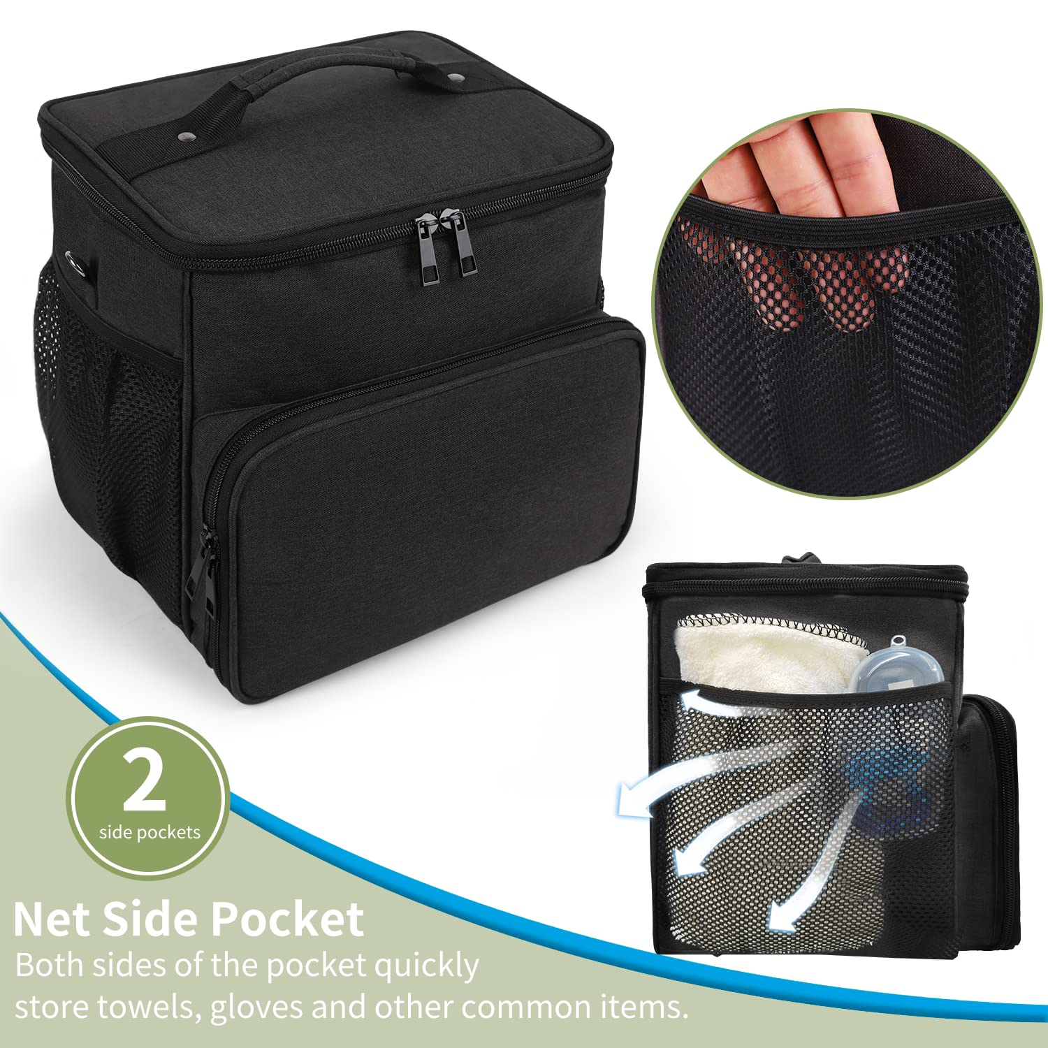 Storage bag Compatible with Bissell SteamShot Hard Surface Steam Cleaner 39N7V/39N7A,Adjustable Compartments Steam Cleaner Storage Bag,Carrying Case with Extra Pockets for Accessories(Bag Only!) 1