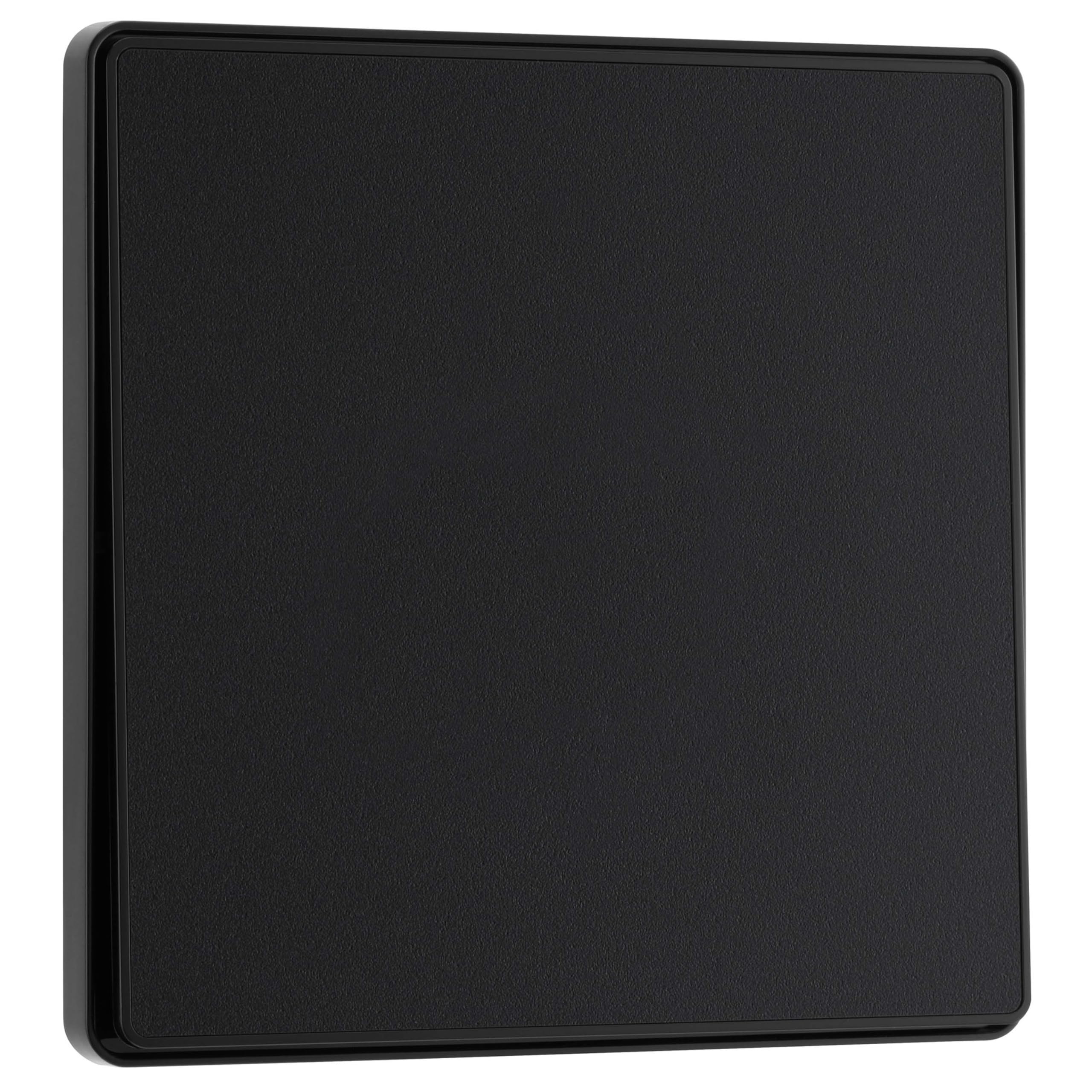 BG Electrical Single Wall Light Switch, 2-Way, Edge-to-Edge Rocker, Screwless Appearance, Round Edges, Evolve, Matt Black
