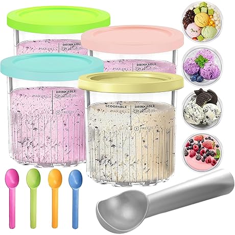 Creami Ice Cream Maker Ninja NC501 Set of Four Creami Pints