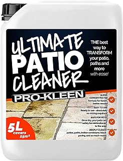 Pro-Kleen Ultimate Patio Cleaner - Deeply Cleans Patios & Drives to Remove Dirt & Grime - Removes Black Spots & Lichen - Concentrated Formula - Covers up to 25m2 (5 Litres)