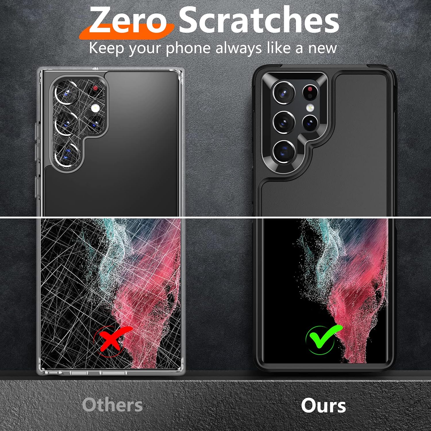 [Heavy Shockproof for Samsung Galaxy S22 Ultra Case,with 2 Pack [Soft Screen Protector + Camera Lens Protector] [12 FT Military Grade Drop Protection] Tough Rugged Full-Body Protection